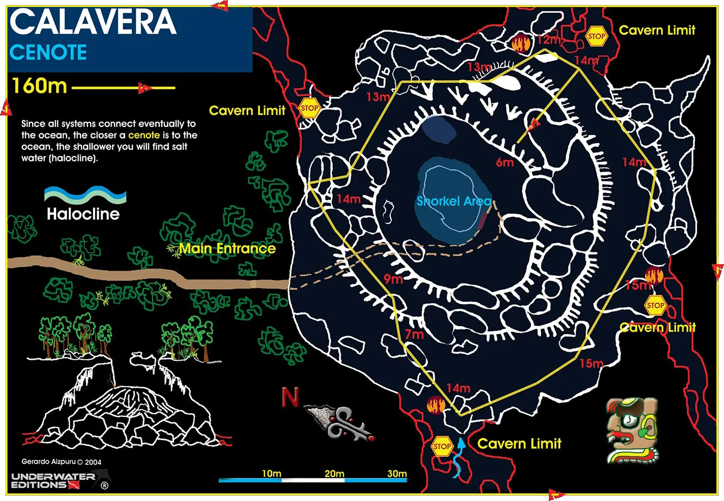 Cenote Calavera map.