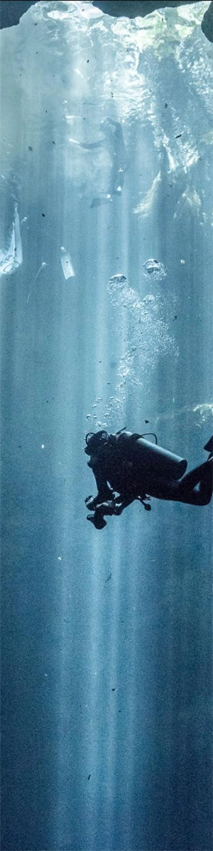 Diver visits a cenote