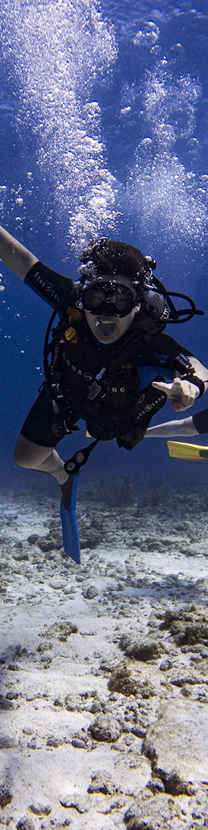 Diver sticks his tongue out at the camera