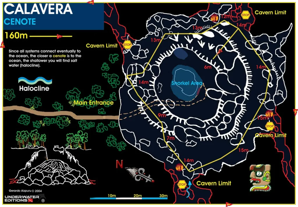 Cenote Calavera map