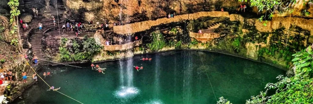 View of Cenote Zaci-Ha from above